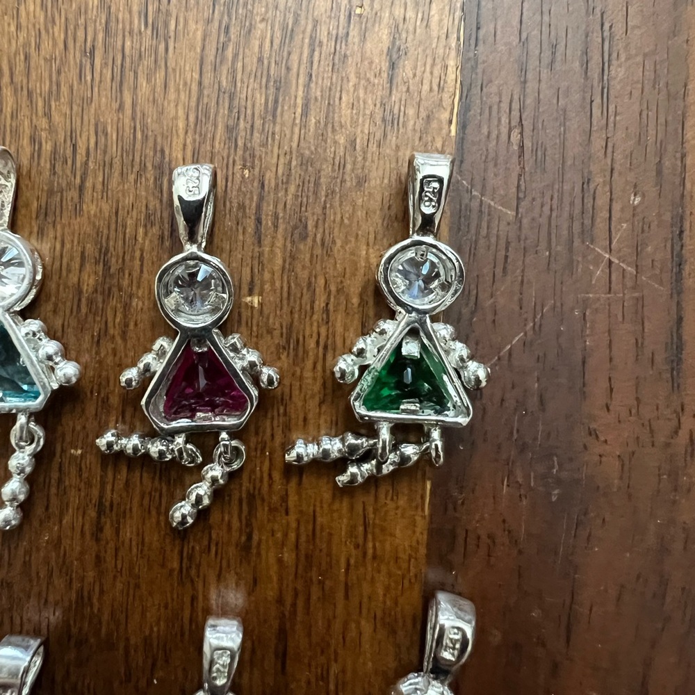 Sterling Silver Family Birthstone 10 Charms & Bracelet Set - Picture 3 of 11